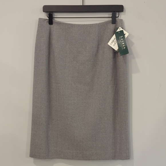 NWT Ralph Lauren Gray Pencil Skirt Knee-length size 12P Petite - Picture 1 of 10